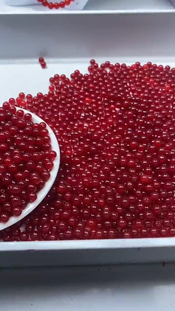 未镶嵌颈饰玛瑙/玉髓W644-冰锦红南红色6mm*40颗