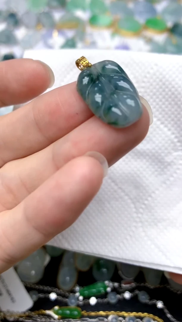 颈饰银S925镶嵌翡翠天然A货翡翠