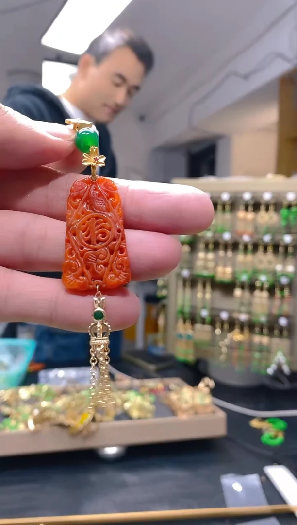 【闪购商品】翡翠耳饰合金268翡翠压襟