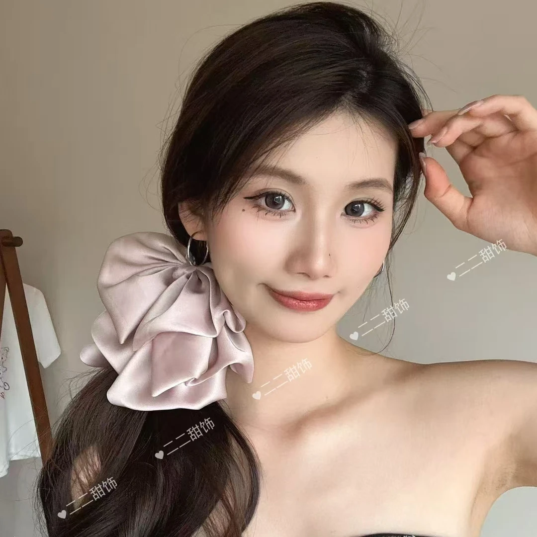 气质百搭法式仙女原创后脑勺盘发丸子高级感蝴蝶结花苞马尾夹头饰