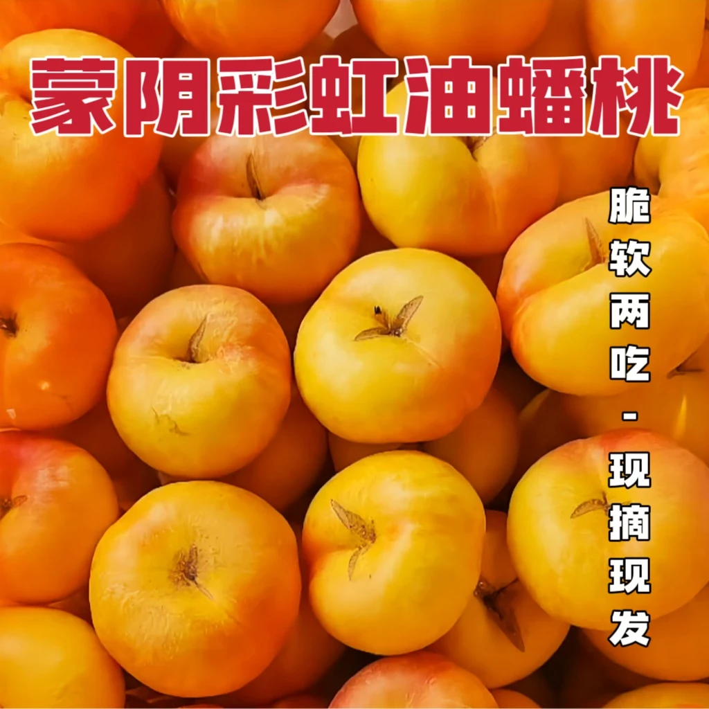 【现摘现发】山东蒙阴彩虹油蟠桃裂口桃新鲜应季水果甜嫩多汁