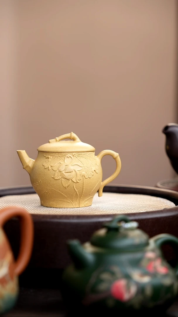 茶壶紫砂本山段小竹节堆荷011