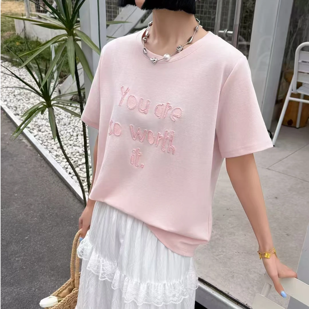 88-627夏季时尚休闲百搭宽松女短袖T恤