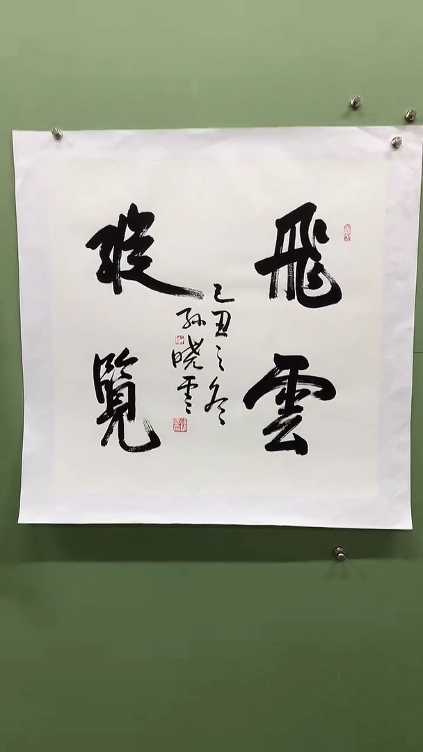 竖款精品四尺斗方书法，飞