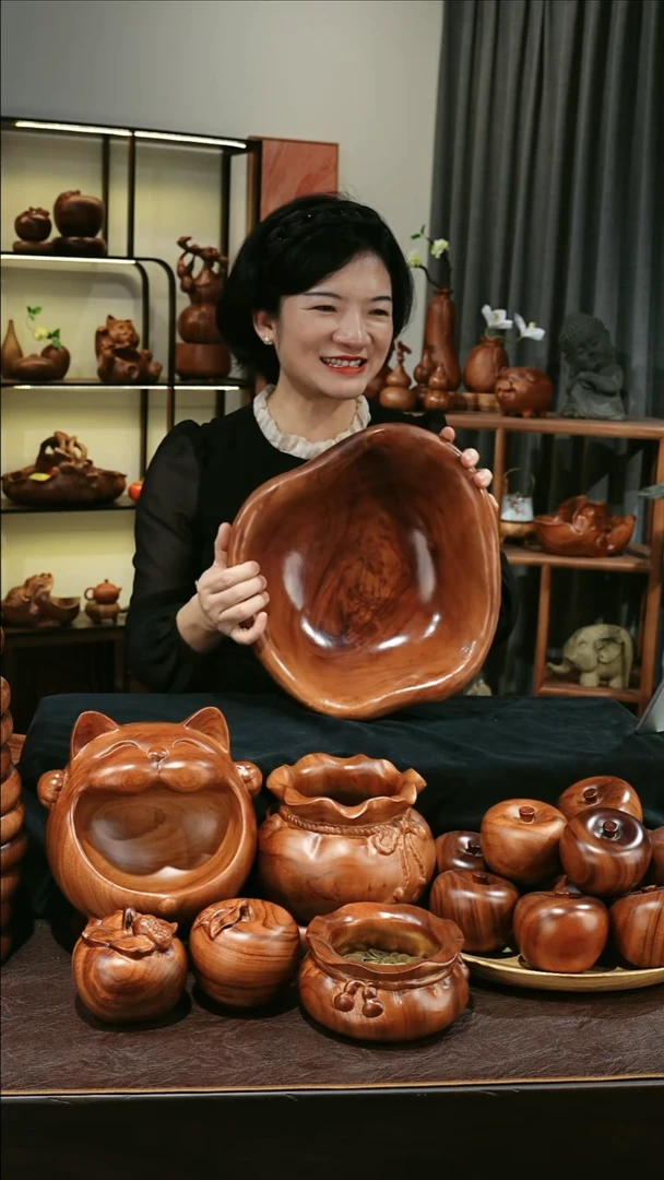 木香樟木手工果盘2821