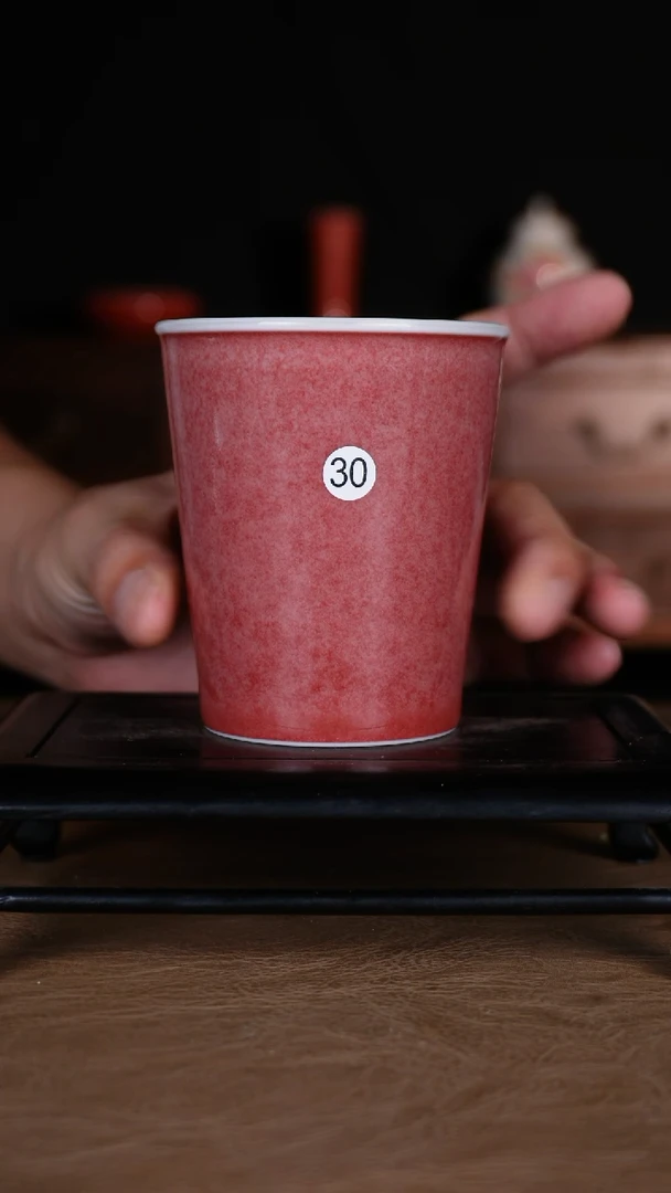 杯子豇豆红景德镇纯手工陶瓷