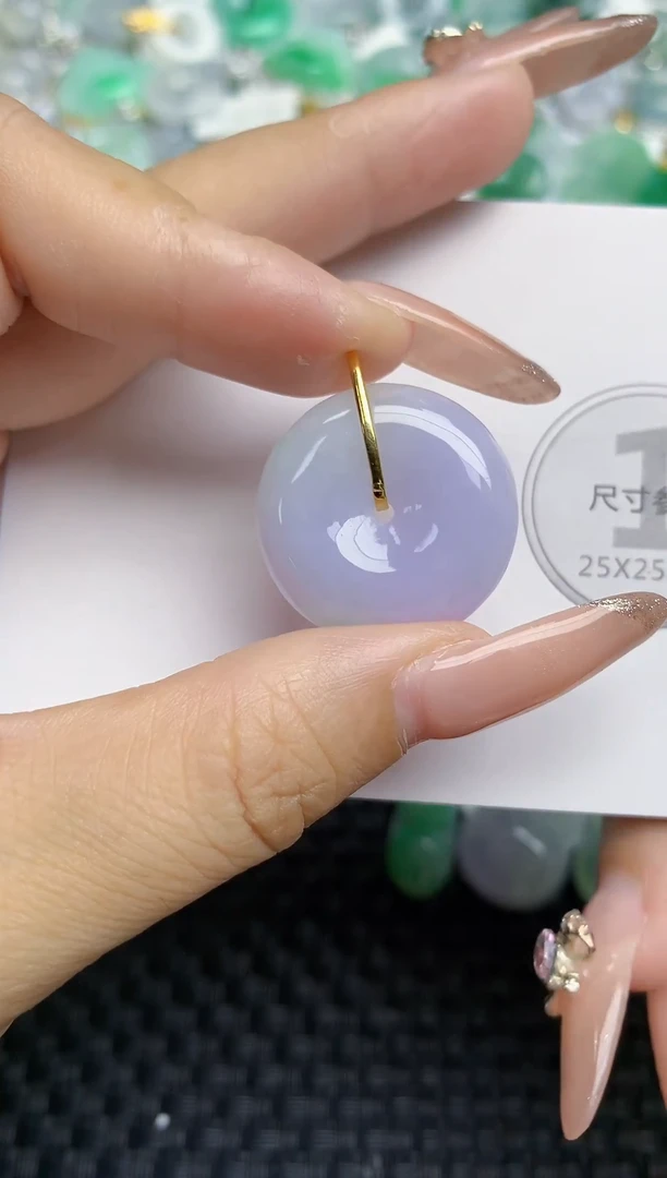 颈饰18K金镶嵌翡翠天然缅甸A货翡翠百元以上9元证书费自理