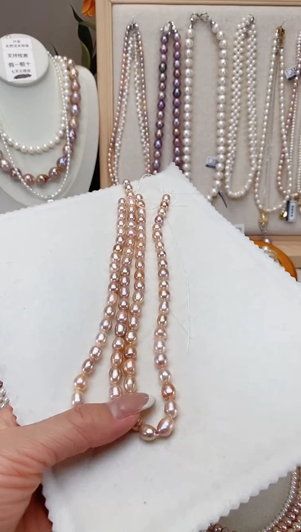 【闪购商品】淡水珍珠项链合金炫金胖米