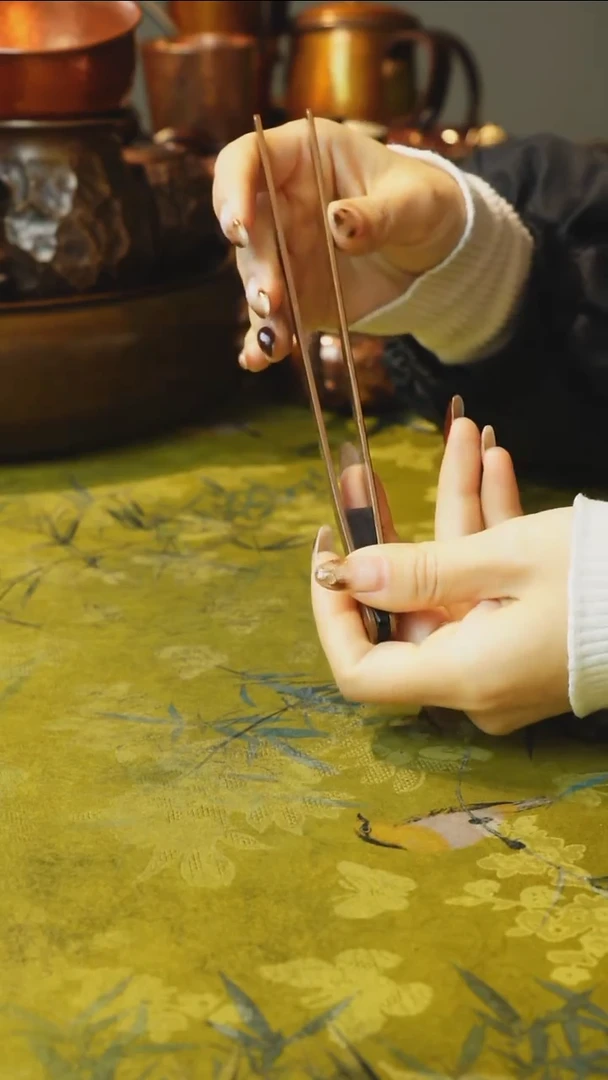 纯紫铜茶夹礼盒装