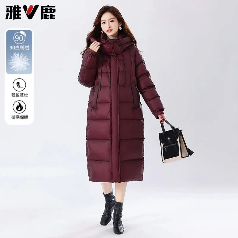 雅鹿羽绒服长款女羽绒服2025新款爆款外套时尚保暖冬季洋气8028