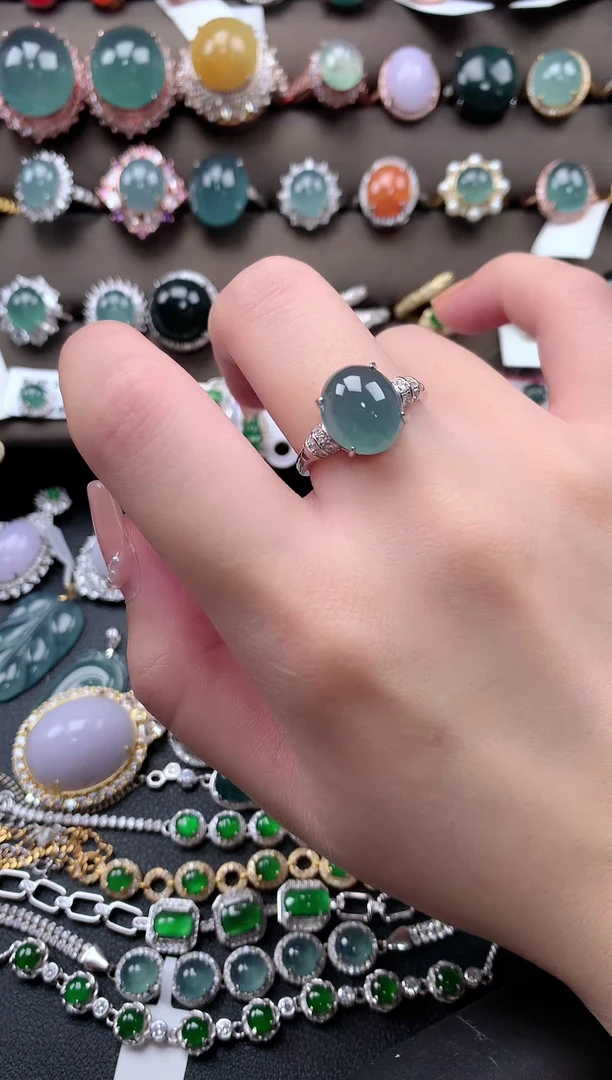 【闪购商品】翡翠戒指银S925镶嵌754215412