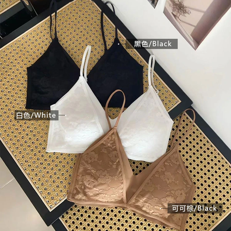 2771 假两件式蕾丝美背文胸女2025新款舒适无钢圈三角杯文胸罩