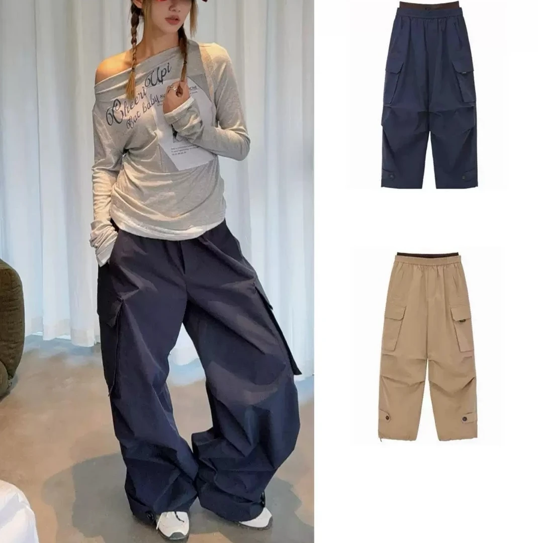 AVVENN2025春宽松直筒工装冲锋裤休闲裤超超推荐直筒宽松日系