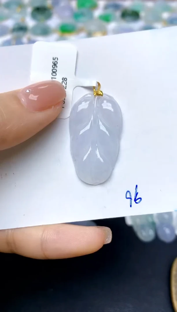 【闪购商品】翡翠颈饰18K金镶嵌96天然A货翡翠