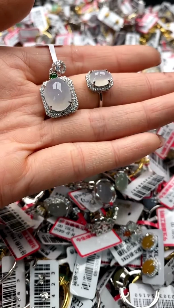 【闪购商品】翡翠戒指银S925镶嵌777777777     2