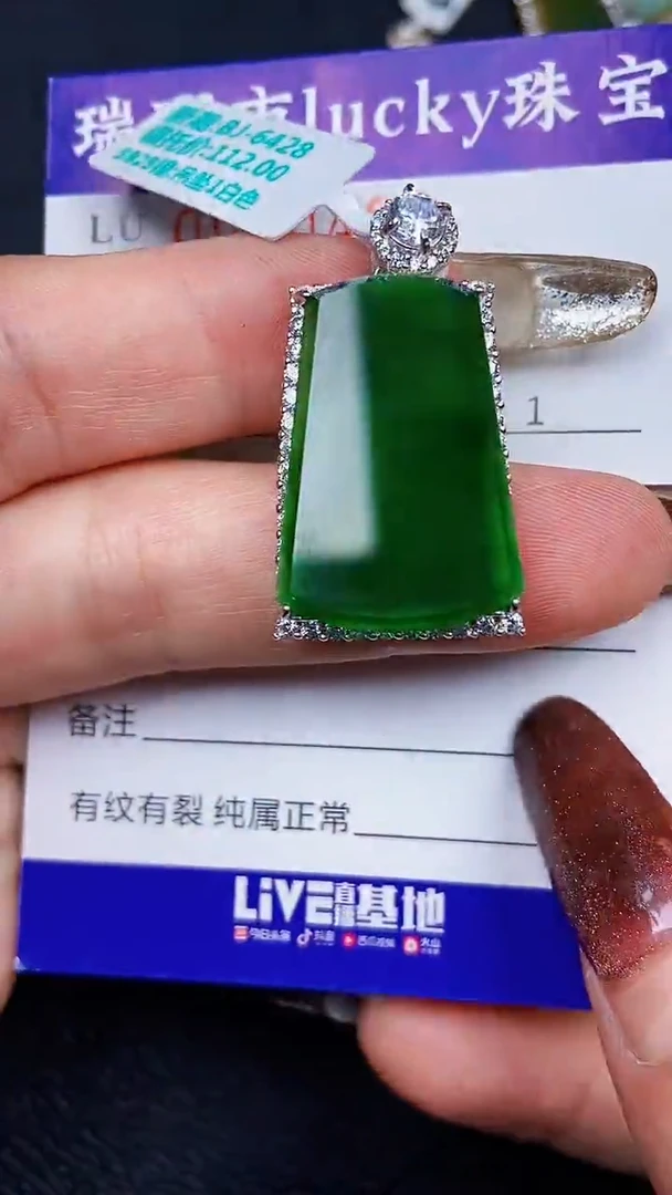颈饰银S925镶嵌翡翠0499