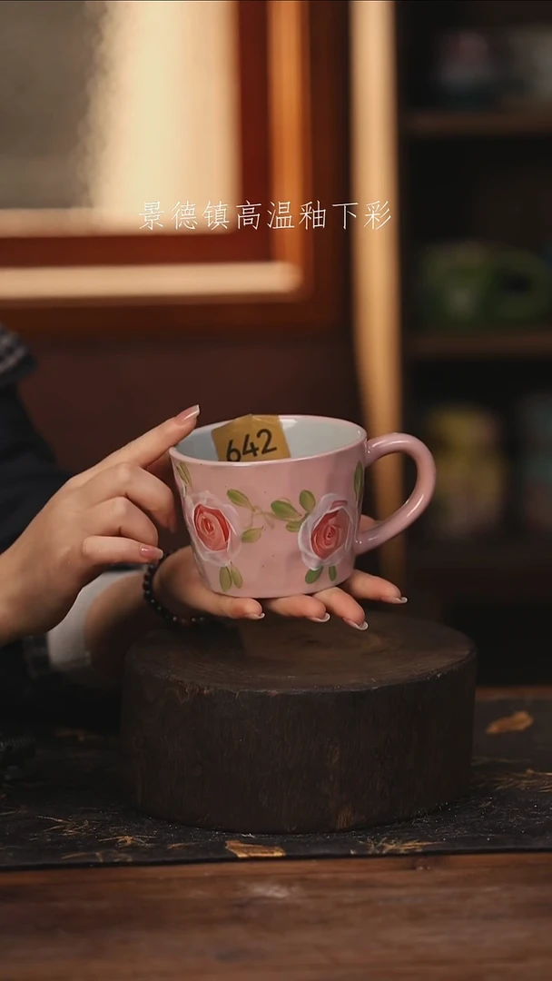 陶瓷景德镇高温釉下手绘陶瓷@L642@