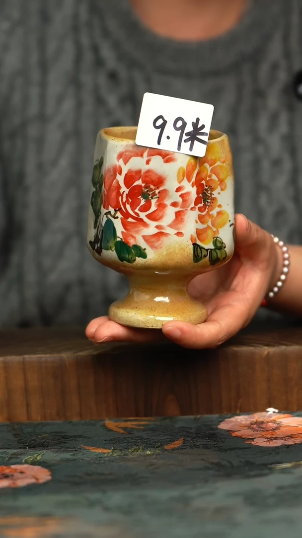 杯釉下彩手工手绘同款陶器