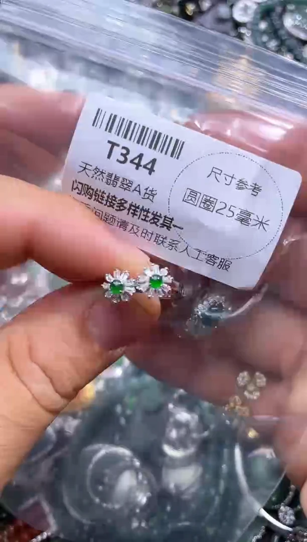 【闪购商品】翡翠颈饰未镶嵌T344耳扣
