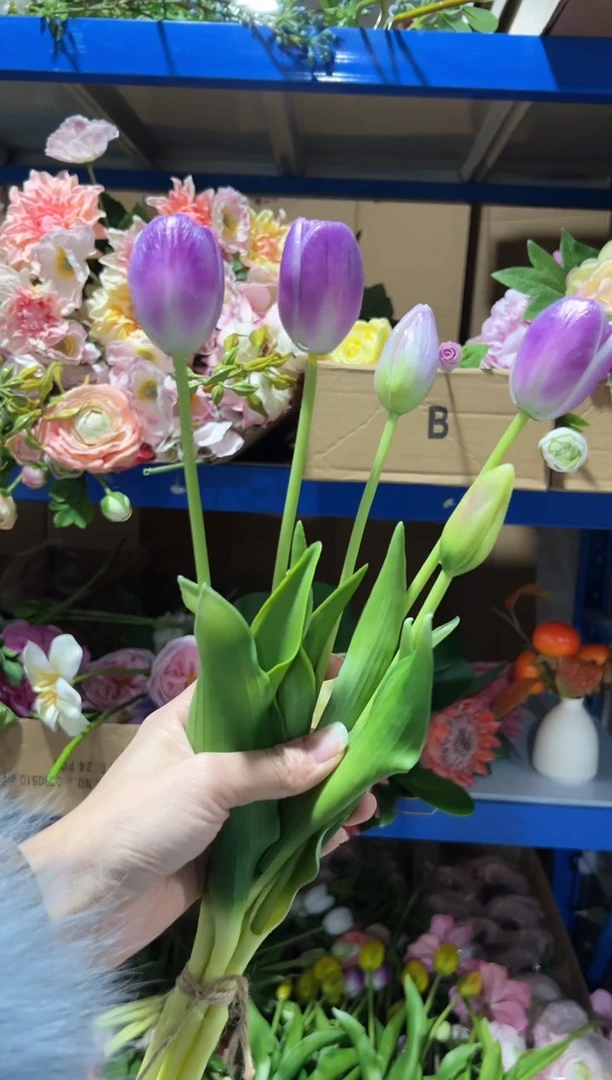 紫色硅胶郁金香1束