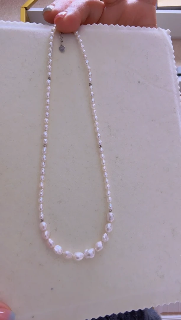 【闪购商品】淡水珍珠项链未镶嵌巴洛克+keshi（3-7mm）S925