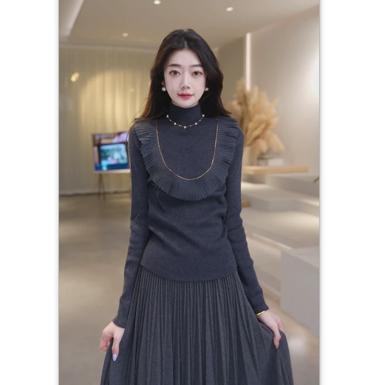 Basic House/百家好新款时尚百搭减龄长袖毛衣 B1324B50472