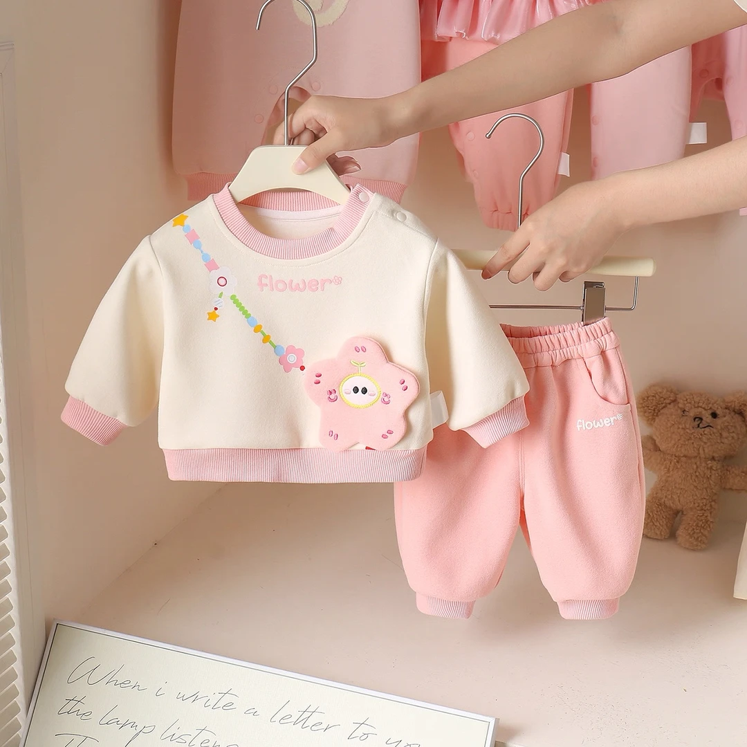 宝宝春秋套装花朵卫衣套装儿童套装