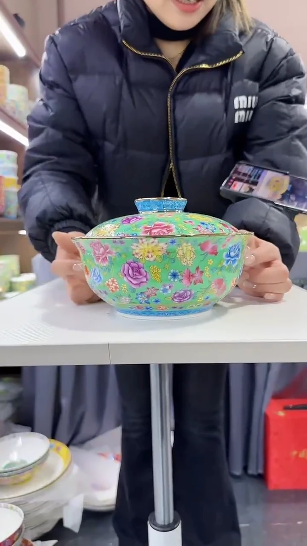 【闪购商品】瓷片7.5英寸【盖碗】1个景德镇陶瓷