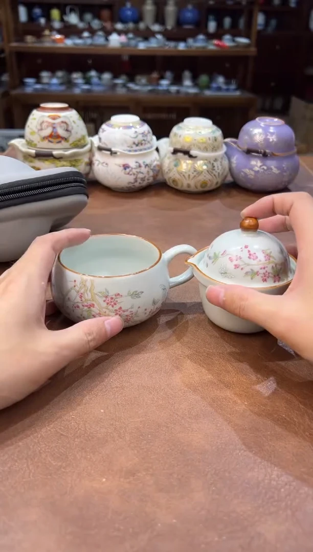 真的很便宜超好看会开片的旅行茶具