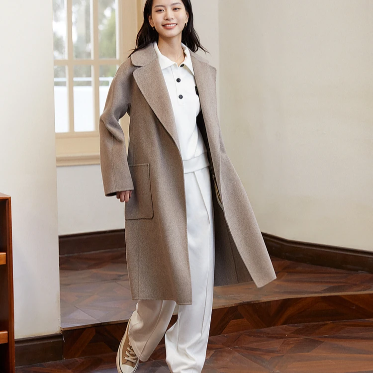 ELLASSAY/歌力思新款中长款毛呢大衣女