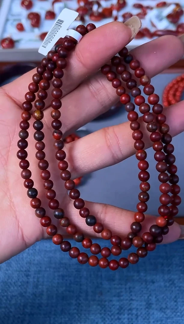 未镶嵌手串南红玛瑙N07凉山九口料包浆乌石多圈