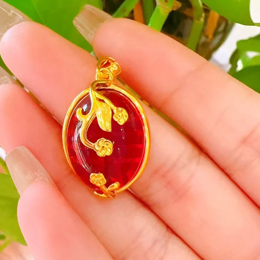 合金吊坠 蛋面梅花吊坠