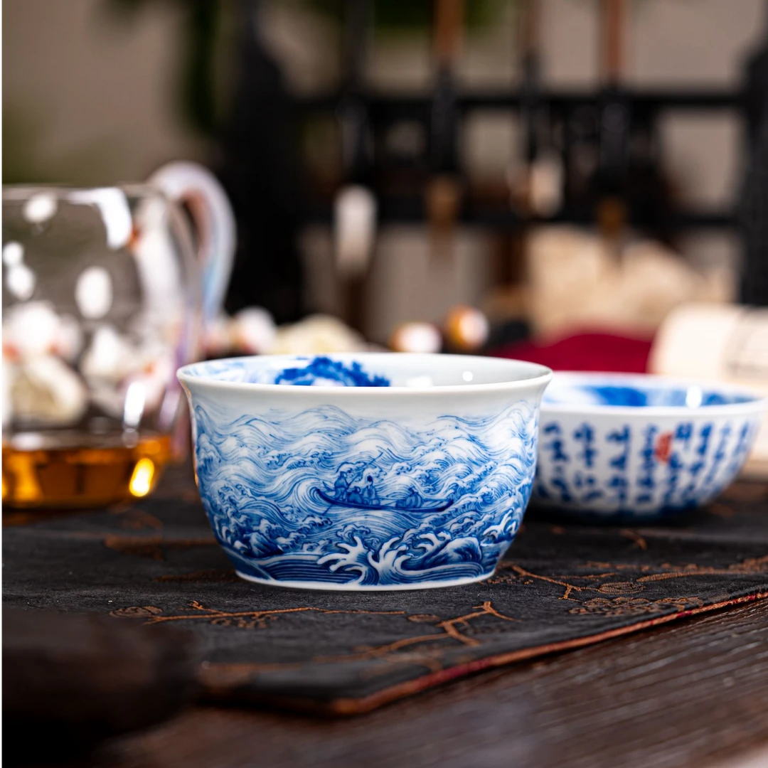 【墨舍名窑】预售15 云山片玉念奴娇赤壁怀古诗文缸杯 yspy71