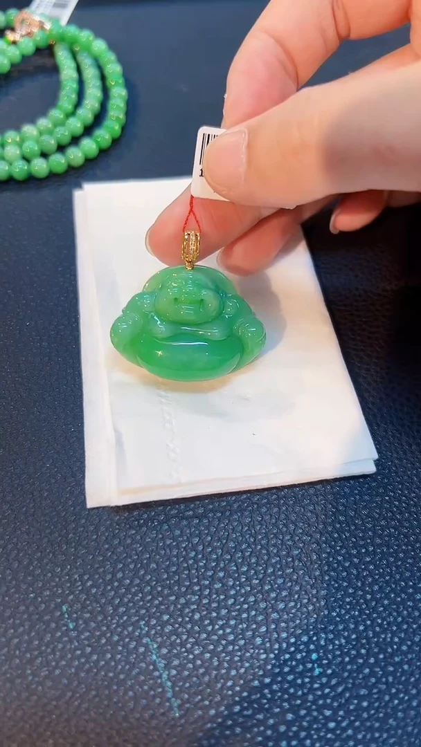 翡翠18K金镶嵌颈饰缅料A货/支持复检/一件