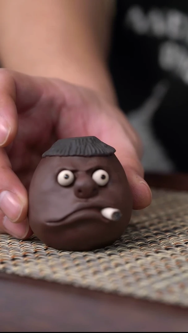 茶壶紫砂老桥说器 紫泥丑萌萌香插