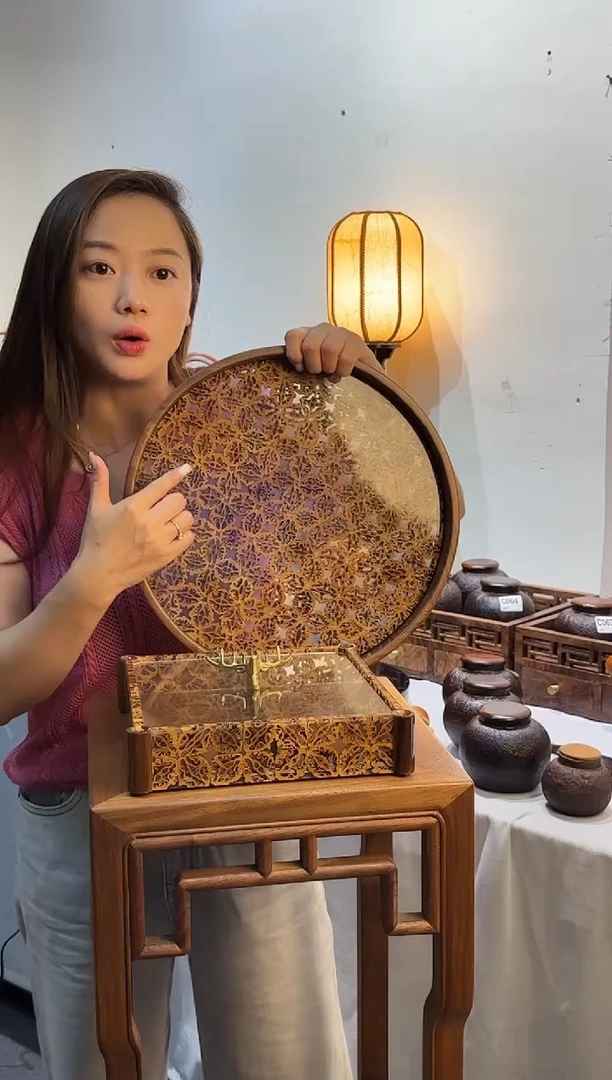 惠*大号圆形树脂茶盘木子山房