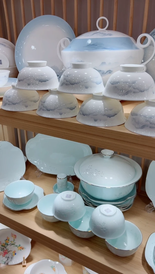 瓷江山如画套装加拍4个面碗