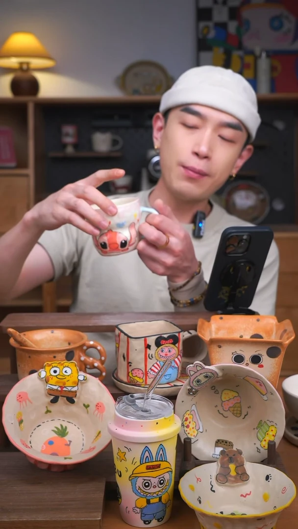 杯子景德镇可爱设计师款陶瓷