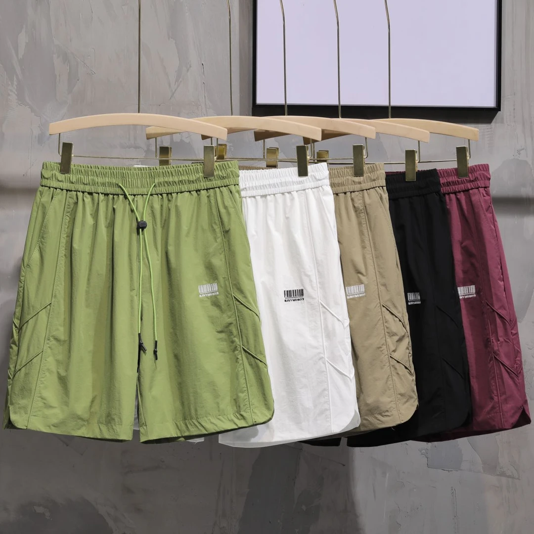 美式夏季新款时尚潮流简约纯色百搭微宽松透气抽绳中腰短裤休闲裤