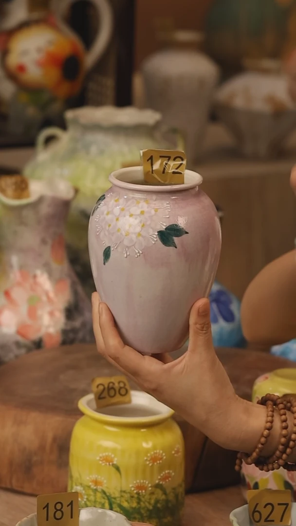 陶瓷172景德镇设计师手作花器摆件侘寂风