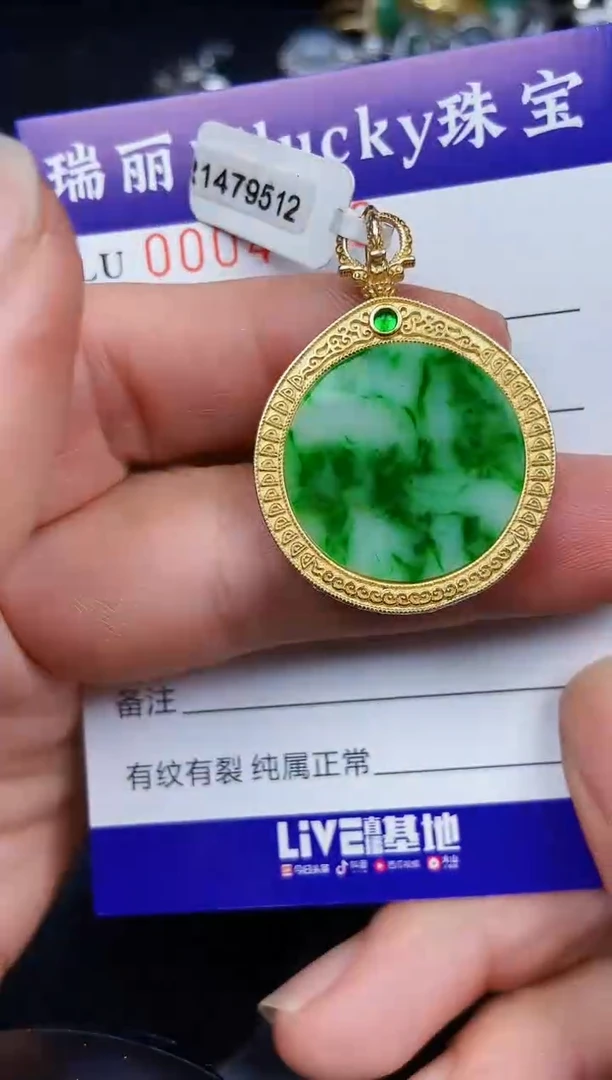 翡翠银S925镶嵌颈饰4769