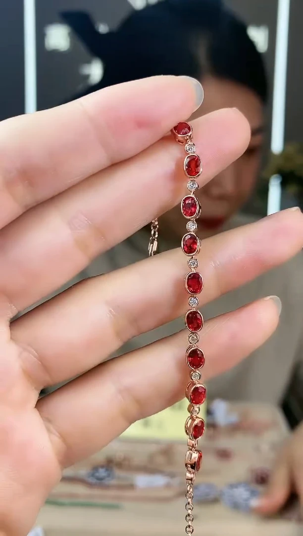 【闪购商品】蓝宝石手链银S925镶嵌手链