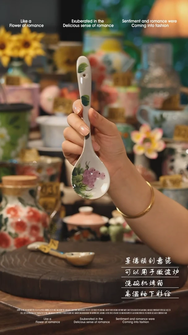 陶瓷景德镇高温釉下彩手工手绘款式