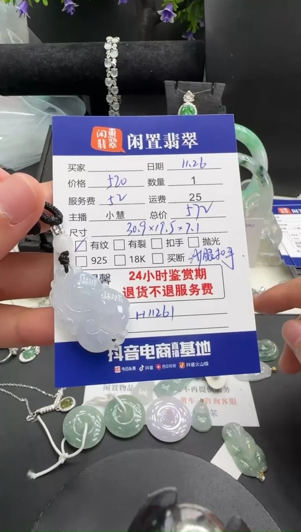 吊坠(赠链)未镶嵌翡翠翡翠吊坠