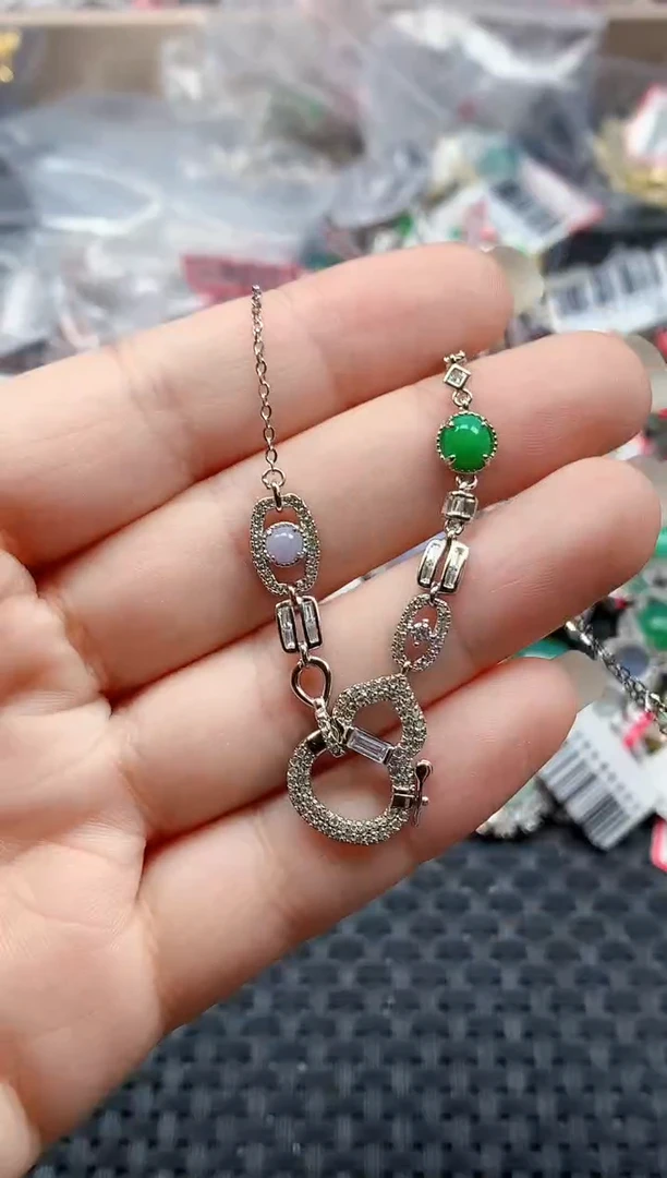 银S925镶嵌戒指翡翠天然A货缅甸翡翠