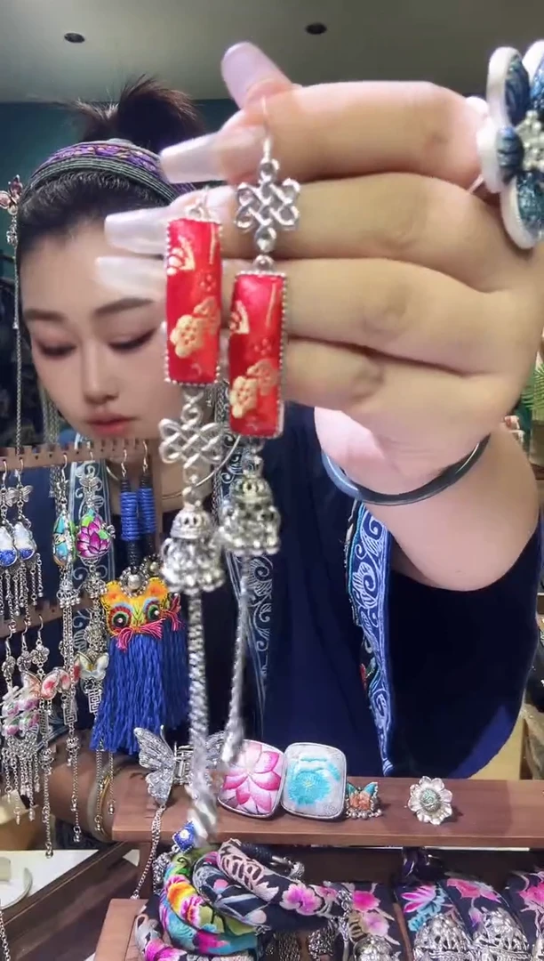 刺绣纯手工民族风刺绣耳环