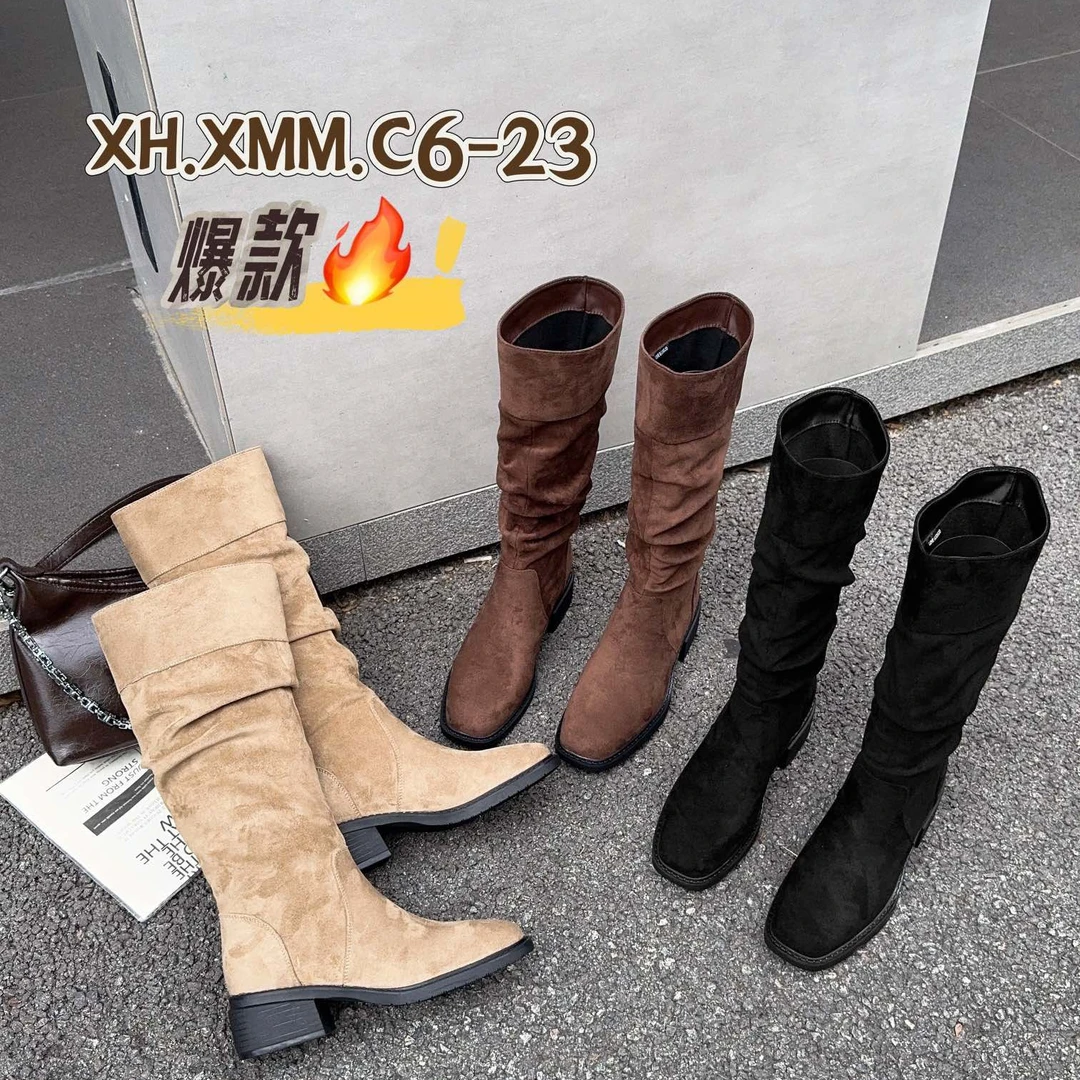 Molamco增高韩版胶粘马丁靴秋季中筒女靴简约女靴潮流C6-23