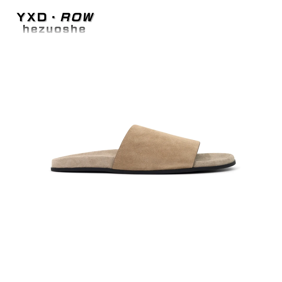 【赵 总】全真皮ROW风凉拖老钱风极简风居家外穿度假平底一脚蹬拖鞋