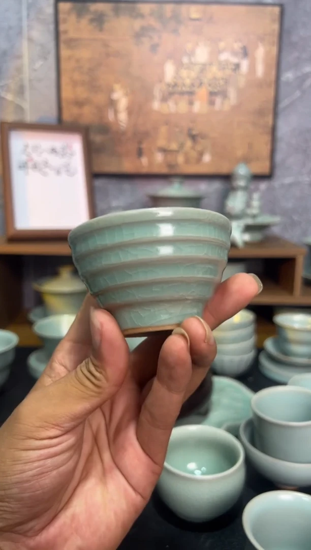 杯子仿古釉原矿汝瓷