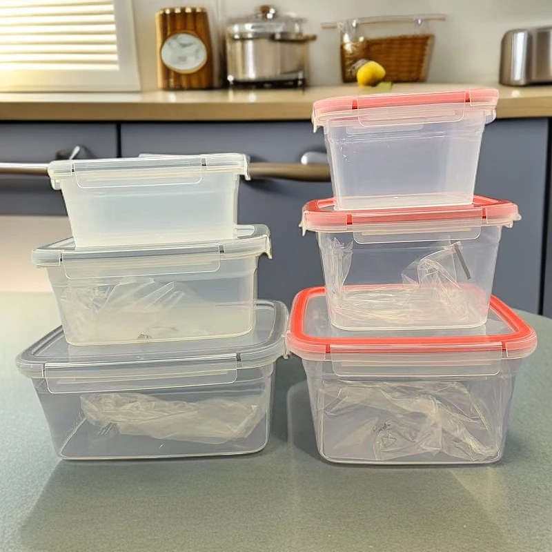 家用多功能保鲜盒收纳盒三件套-共3.8L